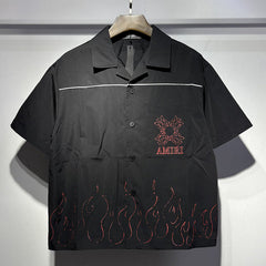 AMIRI Convertible-Collar Printed Silk-Twill Shirt