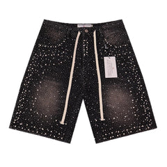 VALLEY Rhinestone Denim Shorts #8703