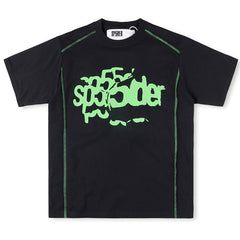 Sp5der Contrast Stitch Slub Tee