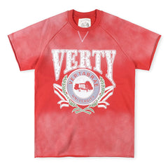 Verty University Crewneck Tee "Red"