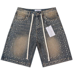 VALLEY Rhinestone Denim Shorts #8703