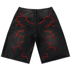 Letter Patterns Denim Shorts #8683