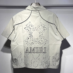 AMIRI Convertible-Collar Printed Silk-Twill Shirt