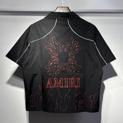 AMIRI Convertible-Collar Printed Silk-Twill Shirt