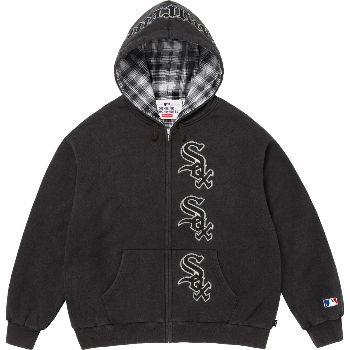 Supreme x Chicago White Sox Zip Up Hooded Sweatshirt black