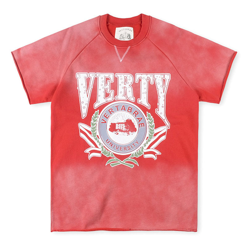 Verty University Crewneck Tee "Red"