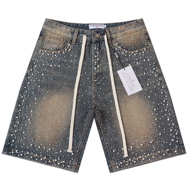 VALLEY Rhinestone Denim Shorts #8703