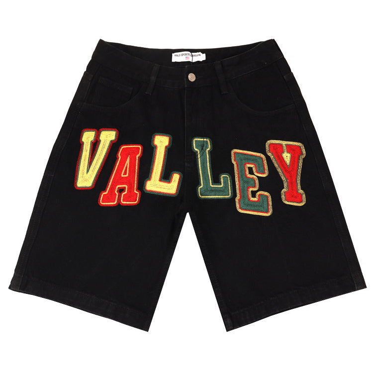 Letter Patterns Denim Shorts #8680