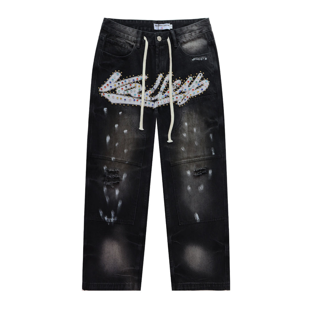 VALLEY Embroidered Rhinestone Jeans #8253