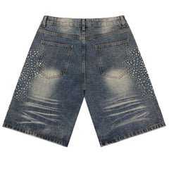 VALLEY Rhinestone Denim Shorts #8692
