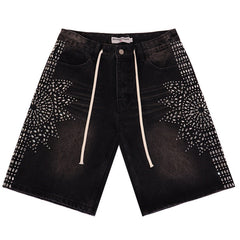 VALLEY Rhinestone Denim Shorts #8692